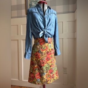 Talbots Multicolor Floral Pencil Skirt - Red, Yellow, Green Size 14